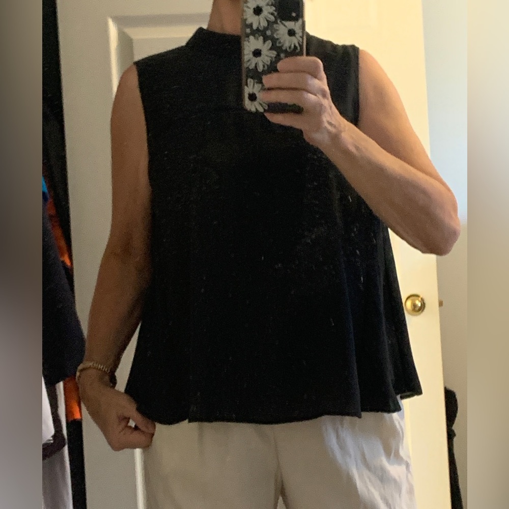 Unique zara chiffon back crystal button top